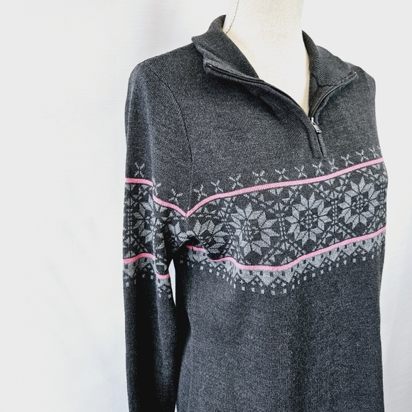 Meister Wool Blend Snowflake 1/4 Zip Pullover Sweater X-large - Picture 2 of 10